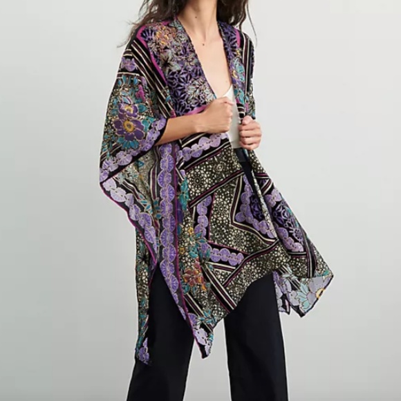 Shira Burnout Velvet Kimono - Picture 1 of 3